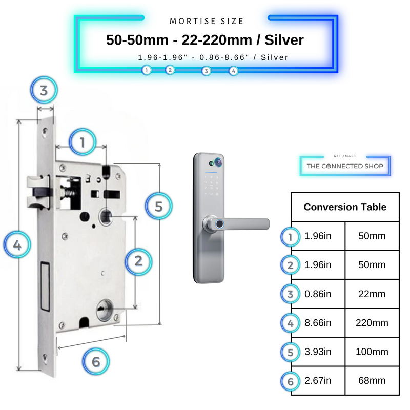 Universal Smart Door Lock Camera - 50-50mm (22x220mm) - Silver -