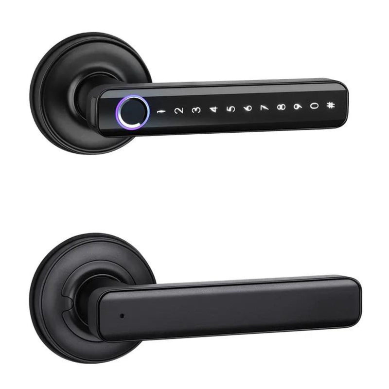 Fingerprint Door Lock - Black - -