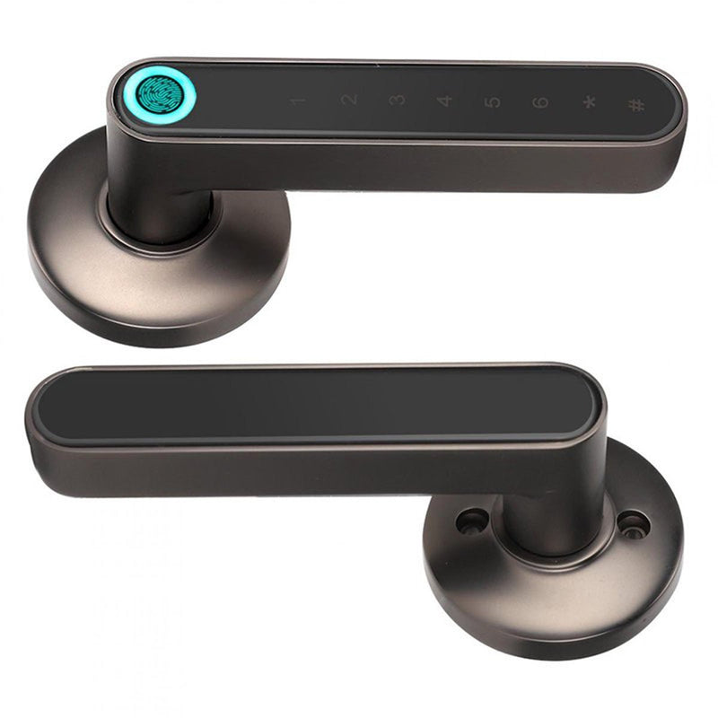 Fingerprint Smart Door Lock - Black - -