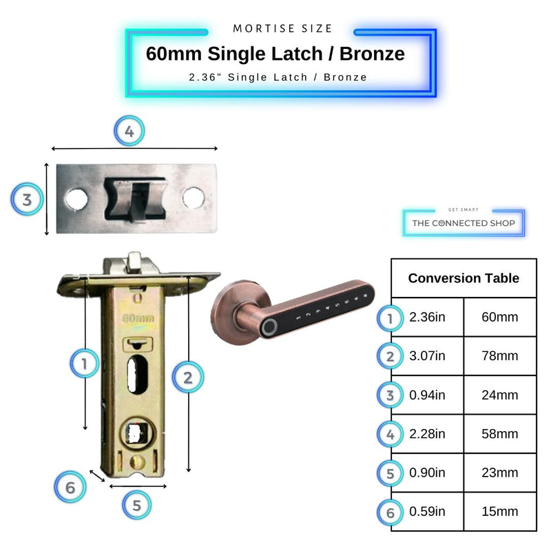 Fingerprint Smart Door Lock - Bronze - -