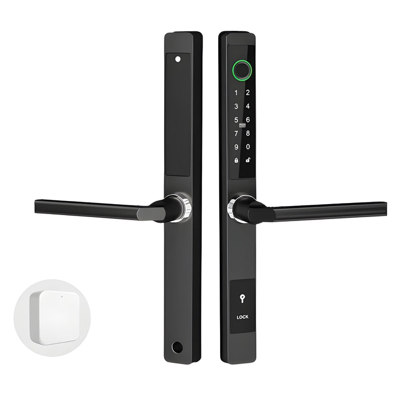 Sliding Door Smart Door Lock - No mortise - Black - With WiFi Gateway