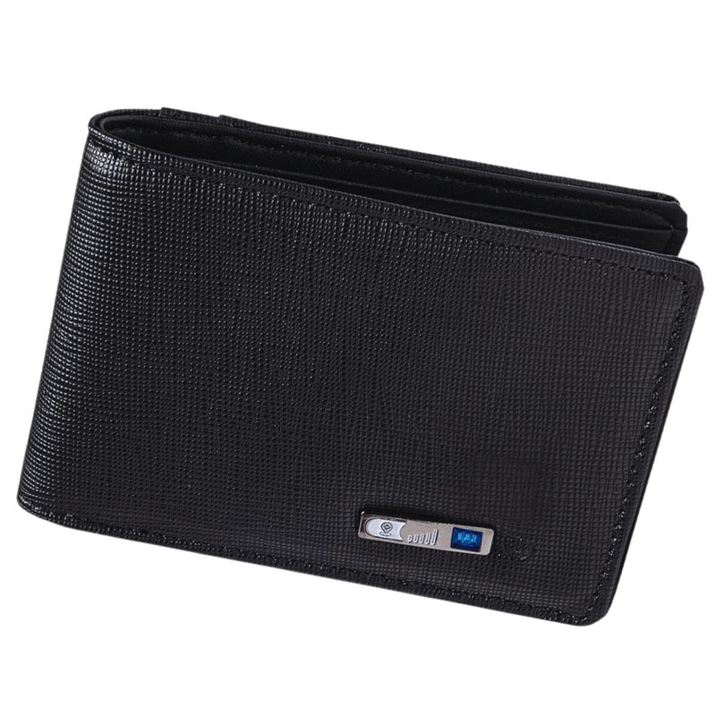 Smart Bluetooth Wallet Bifold - Black Textured - -