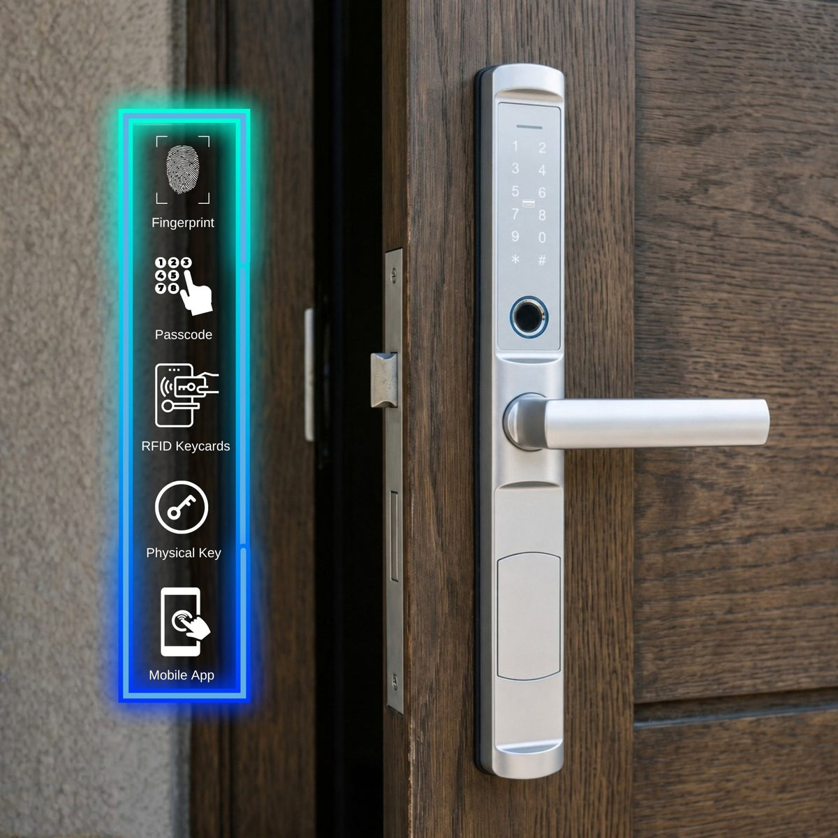 smart door lock edge silver