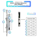 Smart Door Lock Sleek - Silver - 28-85mm (22x270mm) Sliding Door Multipoint