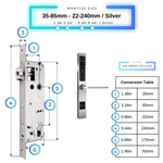 Smart Door Lock Sleek - Silver - 35-85mm (22x240mm)