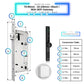 Smart Door Lock Thin - 70-85mm (22x240mm) - Black - With WiFi Gateway