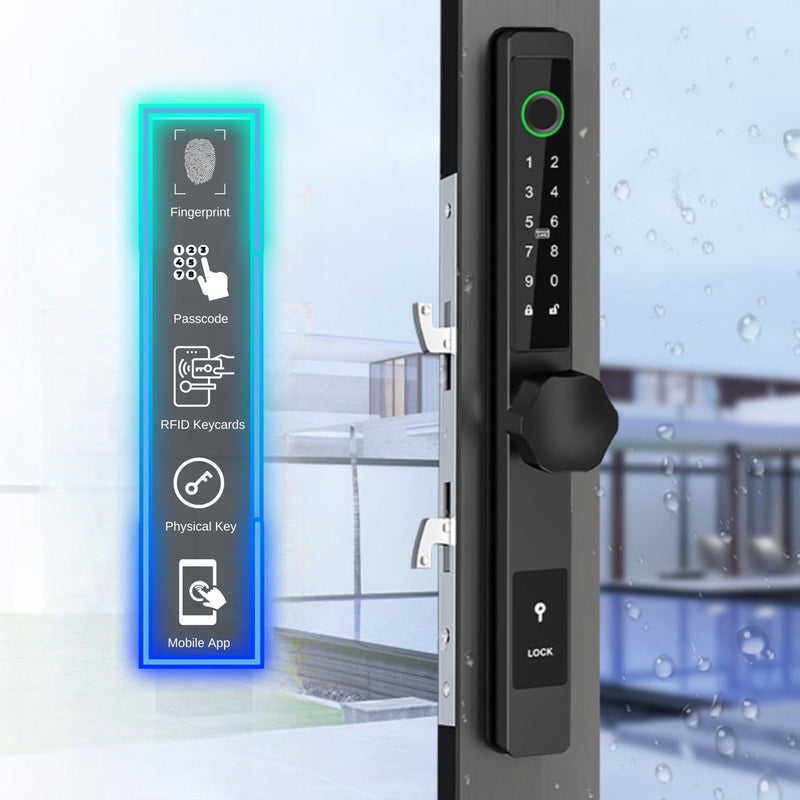 Smart Door Lock Thin - No mortise - Silver - No WiFi Gateway