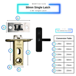 Smart Door Lock XL - 50mm Single Latch - Black