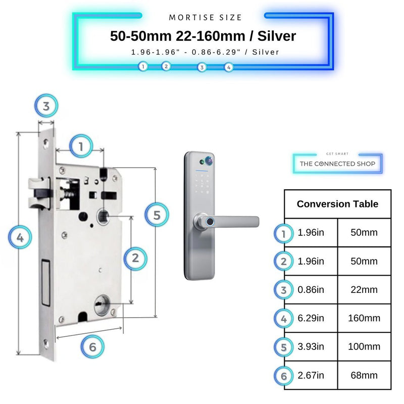 Universal Smart Door Lock Camera - 50-50mm (22x160mm) - Silver -