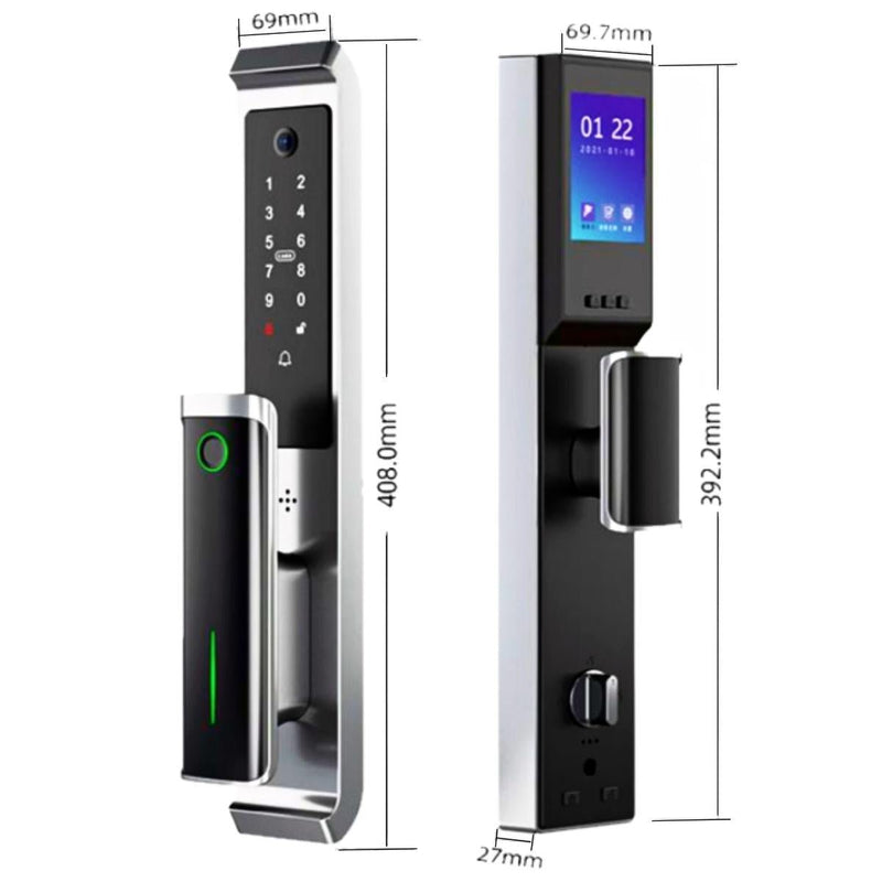 Video Smart Door Lock - Black - No Mortise - No WiFi Gateway